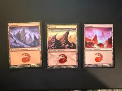 Magic The Gathering - MTG 3x Basic Land Mountain Foil LP - Image 1