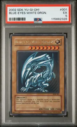 2002 YU-GI-OH! STARTER DECK: KAIBA #001 BLUE-EYES WHITE DRAGON PSA 5 - Image 1