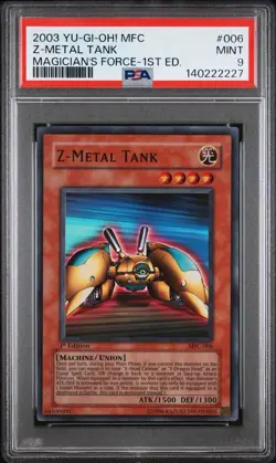 2003 Yu-Gi-Oh! Z-Metal Tank Magician's Force MFC 1st Edition Super Rare PSA 9 - Image 1