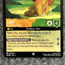 Disney Lorcana Archazia's Island Lady Miss Park Ave 28/204 Super Rare NM - Image 4