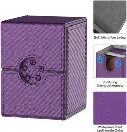 Purple Deck Box for MTG Cards, Trading Card Storage Box with 2 Dividers per Hold - Image 3