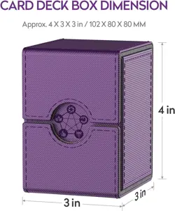Purple Deck Box for MTG Cards, Trading Card Storage Box with 2 Dividers per Hold - Image 4