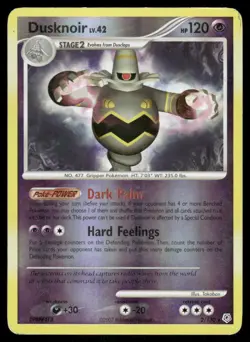 2007 Pokemon Dusknoir Holo Rare Diamond & Pearl 2/130 Reverse Holo DMG - Image 1
