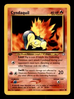 Cyndaquil 56/111 Common Neo Genesis Pokemon 1st Edition Near Mint - Image 1
