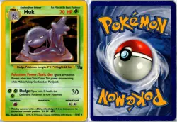 Vintage Pokemon Card - Muk Fossil 13/62 1999 Rare Holo Unlimited Heavily Played - Image 3