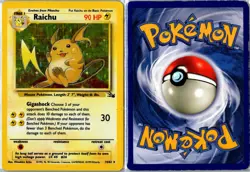 Vintage Pokemon Card - Raichu Fossil 14/62 1999 Rare Holo Unlimited HP - Image 3