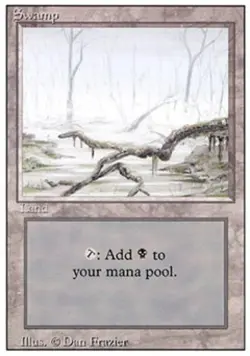 Swamp - Medium Play MTG Revised - Image 1