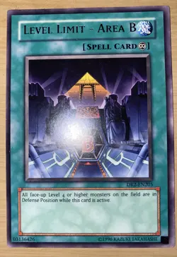 YuGiOh Level Limit - Area B DR2-EN205 Rare - Image 1