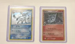 Pokemon TCG 2 Card Holo Lot: Glaceon 20/100 Majestic Dawn + Pupitar 51/113 - Image 1