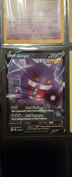 Pokemon TCG 2021 Fusion Strike Gengar v Card 156/264 NM Condition - Image 1