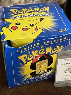 1999 Pokemon Pikachu 23K gold-plated trading card with ball and box. - Image 4