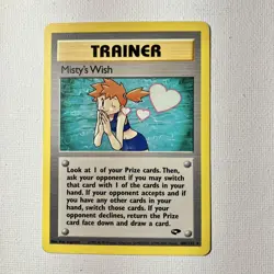 Vintage Trainer MISTY'S WISH Rare 108/132 Gym Challenge Pokemon Card 2000 🌟 NM - Image 1