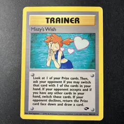 Vintage Trainer MISTY'S WISH Rare 108/132 Gym Challenge Pokemon Card 2000 🌟 NM - Image 2