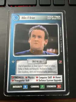 Star Trek CCG 1E Blaze of Glory MILES O'BRIEN Rare Card (MP) - Image 1