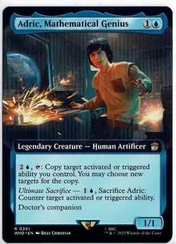 Magic: The Gathering Dr. Who Adric Mathematical Genius Extended Art Card MTG - Image 1