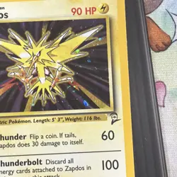 Pokemon Zapdos Base Set 2 20/130 Holo Talon SWIRL - Image 2