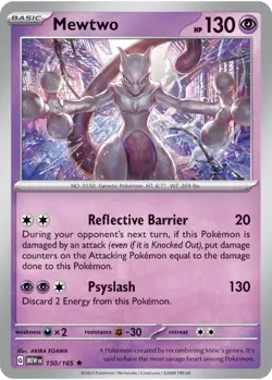 Mewtwo 150/165 Scarlet & Violet 151 MEWen Pokemon Holo Foil NM - Image 1