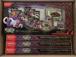 Pokemon Paldean Fates Great Tusk ex and Iron Treads ex premium Collection Box - Image 1