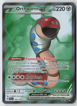 Orthworm ex 162/142 Ultra Rare Stellar Crown Pokemon Near Mint - Image 1