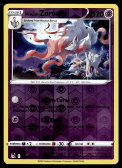 Hisuian Zoroark 076/196 Holo Rare Lost Origin Pokemon NM - Image 1