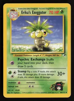 Erika's Exeggutor 44/132 Uncommon Gym Heroes Pokemon Unlimited Lightly Played - Image 1