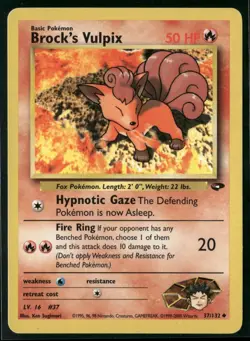2000 Pokemon Gym Heroes Brock's Vulpix 37/132 Common NM - Image 1