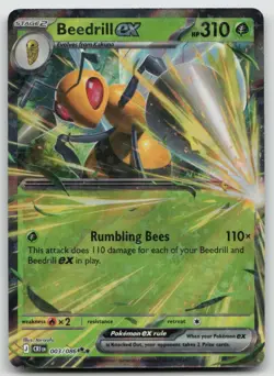 Beedrill ex 003/086 Double Rare ME04: Chaos Rising Pokemon Near Mint - Image 1