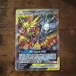 Rare Pokemon Moltres & Zapdos & Articuno GX TAG TEAM Promo SM210 Miscut Crimped - Image 1