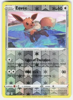 EEVEE 052/072 COMMON SHINING FATES POKEMON REVERSE HOLO NM/M - Image 1