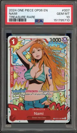 One Piece CCG Nami Treasure Rare ST01-007 PSA 10 Gem Mint - Image 1