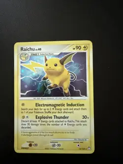 2007 Pokemon TCG Raichu Holo Rare Swirl Mysterious Treasures 15/123 - Image 1