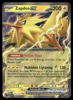 Pokemon TCG Scarlet & Violet 1151 #145/165 Zapdos EX NM - Image 1
