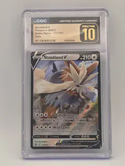 Pokemon Stoutland V Holo #117/163 Battle Styles 2021- CGC Pristine 10 - Image 1