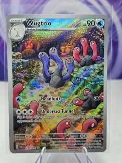 Wugtrio 224/091 Illustration Rare Paldean Fates Full Art Holo Pokemon TCG NM - Image 1