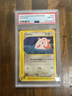 GRADED PSA 8 2002 Pokemon Expedition Clefairy #101 - Image 1