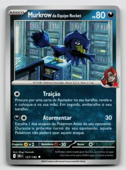 Team Rocket's Murkrow 127/182 Destined Rivals 2025 Regular Portuguese - Image 1