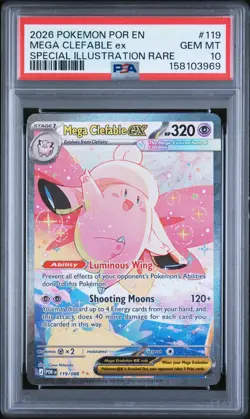 2026 POKEMON POR EN-PERFECT ORDER #119 MEGA CLEFABLE EX PSA 10 - Image 1