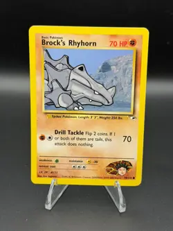 Brock's Rhyhorn 70/132 Common Gym Heroes Pokemon Unlimited Lightly Played - Image 1