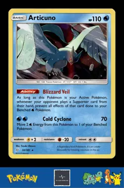 2019 Pokemon SM Team Up 32/181 Articuno Holo - Image 1