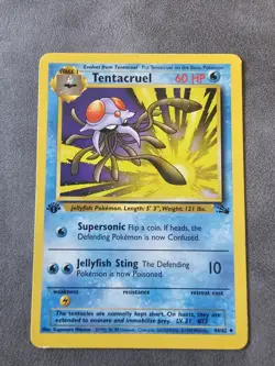 1st Edition Tentacruel 44/62 Uncommon Fossil Pokemon MP - Image 1