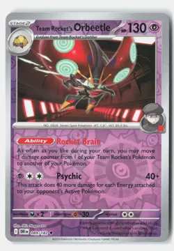 Team Rocket's Orbeetle 089/182 Destined Rivals Reverse Holo NM Shin Nagasawa - Image 1