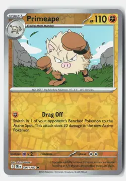 Primeape 091/182 Common Destined Rivals Pokemon Reverse Holo NM GOTO minori - Image 1