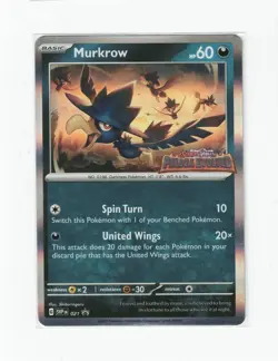 Pokemon TCG Murkrow SVP021 Black Star Promo Paldea Evolved Pre Release - Image 1