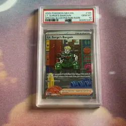 PSA 10 Lt. Surge’s Bargain 185, Pokemon Single Mega Evolution, Gem Mint - Image 1