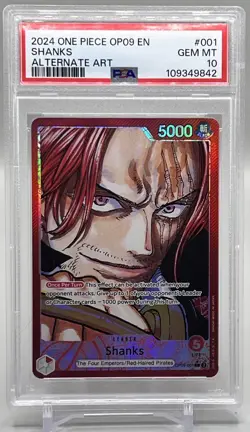 Shanks 2024 One Piece OP09 Emperors In The New World Alternate Art PSA 10 - Image 1