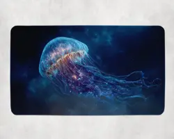 MTG Playmat | Glowing Jellyfish Themed Playmat | Unofficial MTG Playmat - Image 1