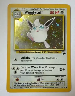 Pokemon Card Wigglytuff Base Set 2 19/130 Holo Rare NM - Image 1