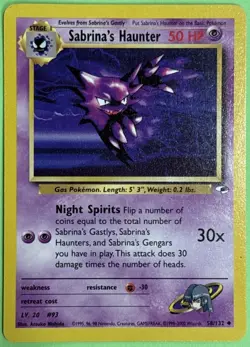 Sabrina’s Haunter 58/132 Gym Challenge POKEMON Near Mint NO PLAY - Image 1