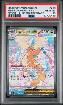 2026 POKEMON ASC EN-ASCENDED HEROES #290 MEGA DRAGONITE EX PSA 10 - Image 1