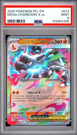 Pokemon TCG Mega Charizard X ex 013/094 Holo Phantasmal Flames PSA 9 EN - Image 1